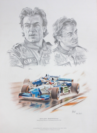 Jean Alesi - Benetton B196 1996, F1 print by Simon Taylor