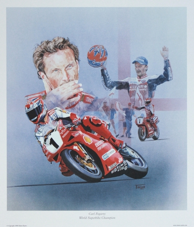 Carl Fogarty - World Superbike Champion, F1 print by Simon Taylor
