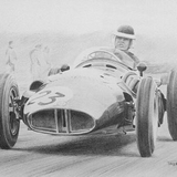 Mike Hawthorn Drawing by Simon Taylor