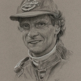 Niki Lauda Drawing by Simon Taylor