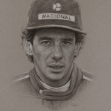 Ayrton Senna drawing by Simon Taylor