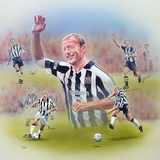 Alan Shearer mixed media on paper, painting by Simon Taylor