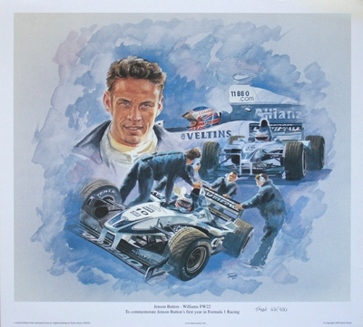 Jensen Button - Williams FW22, F1 print by Simon Taylor