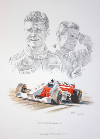 David Coulthard - McLaren MP4/11 1996, F1 print by Simon Taylor