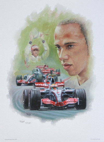 Lewis Hamilton - McLaren MP4/22, F1 print by Simon Taylor