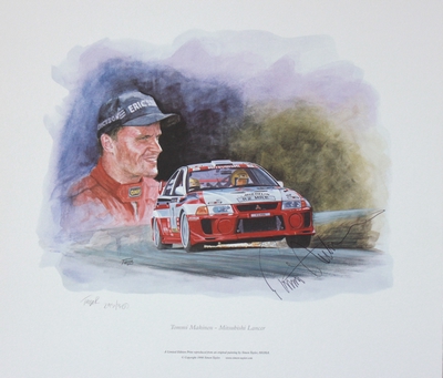 Tommi Makinen - World Rally Champion 1998, rally print by Simon Taylor
