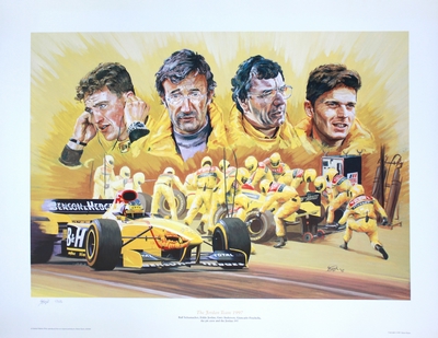 The Jordan Team 1997, F1 print by Simon Taylor